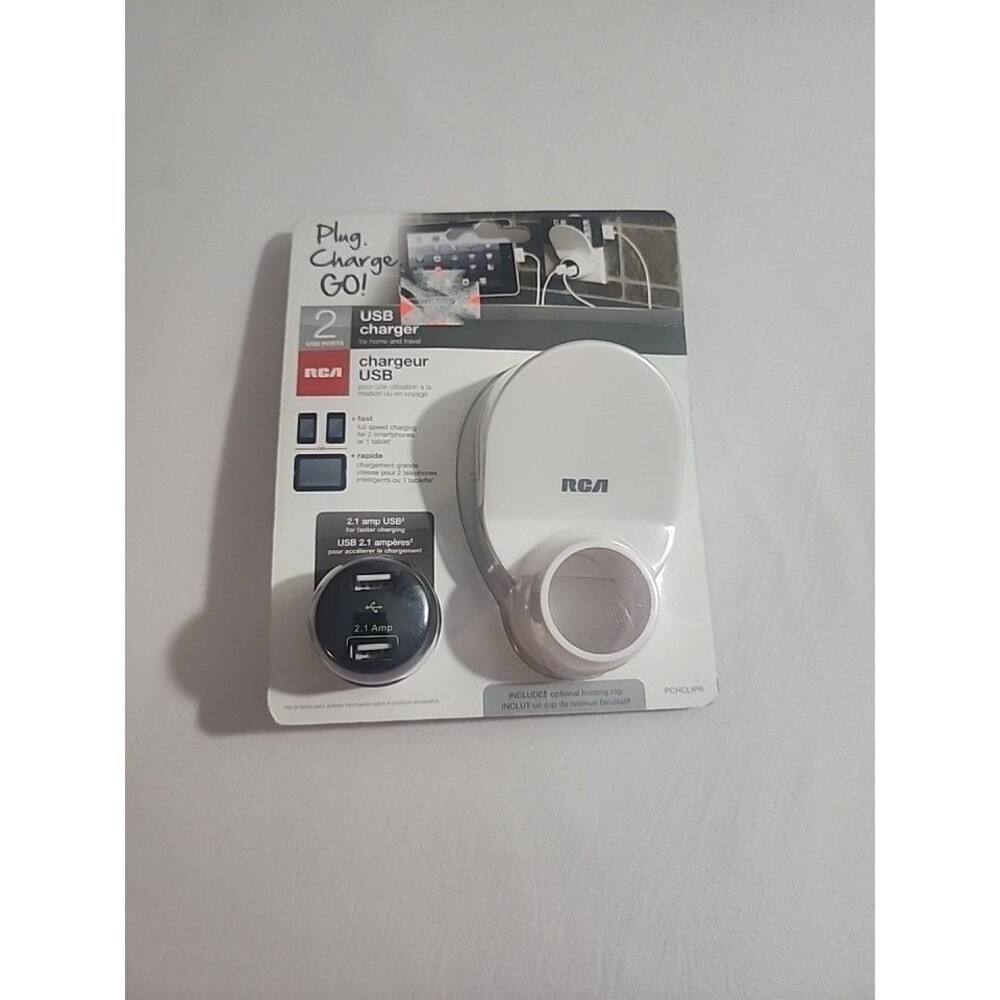 RCA Plug Charge GO!  2 Port USB Charger  2.1 Amp